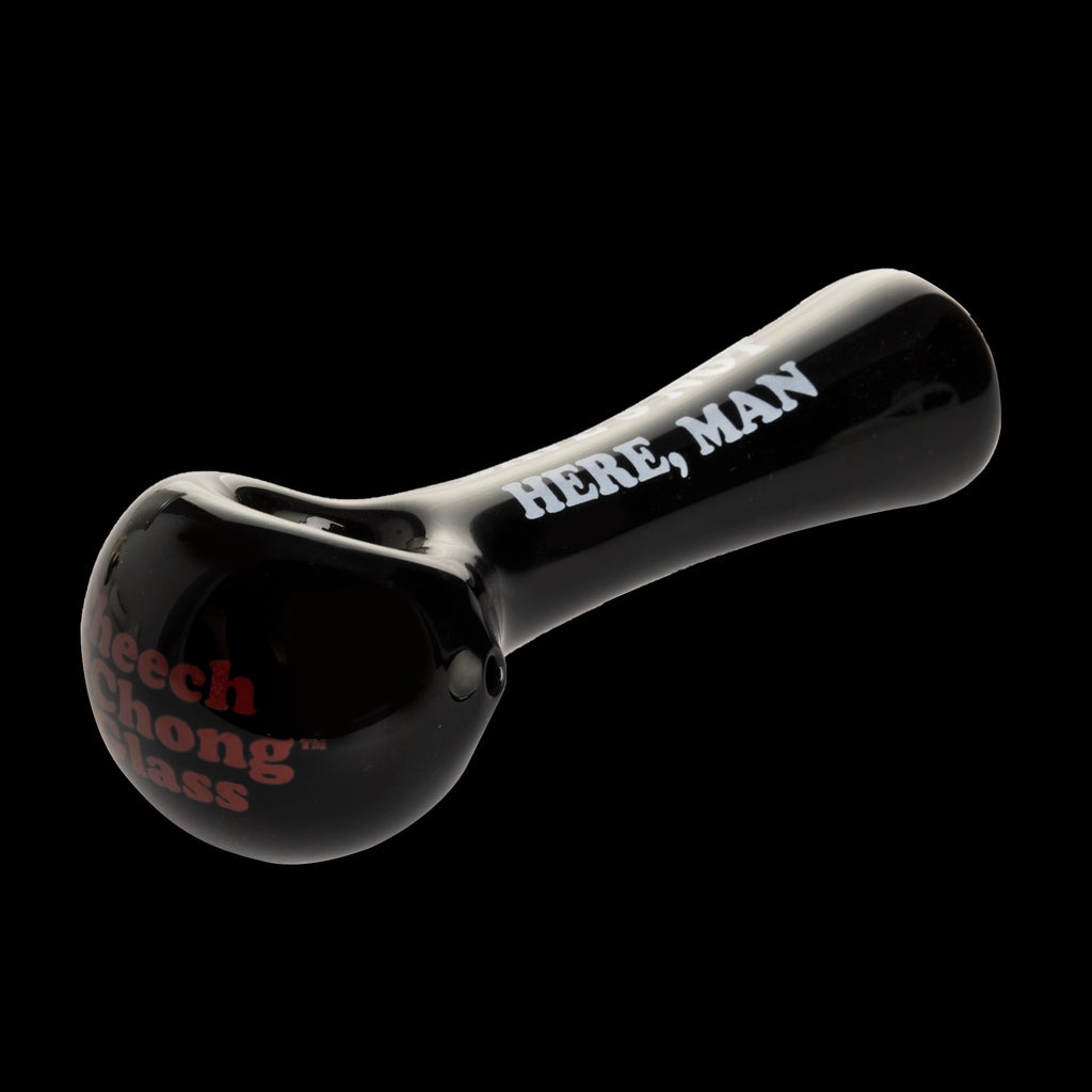 Cheech & Chong Glass 4.5" Dave's Not Here, Man Hand Pipe | CC2037BK