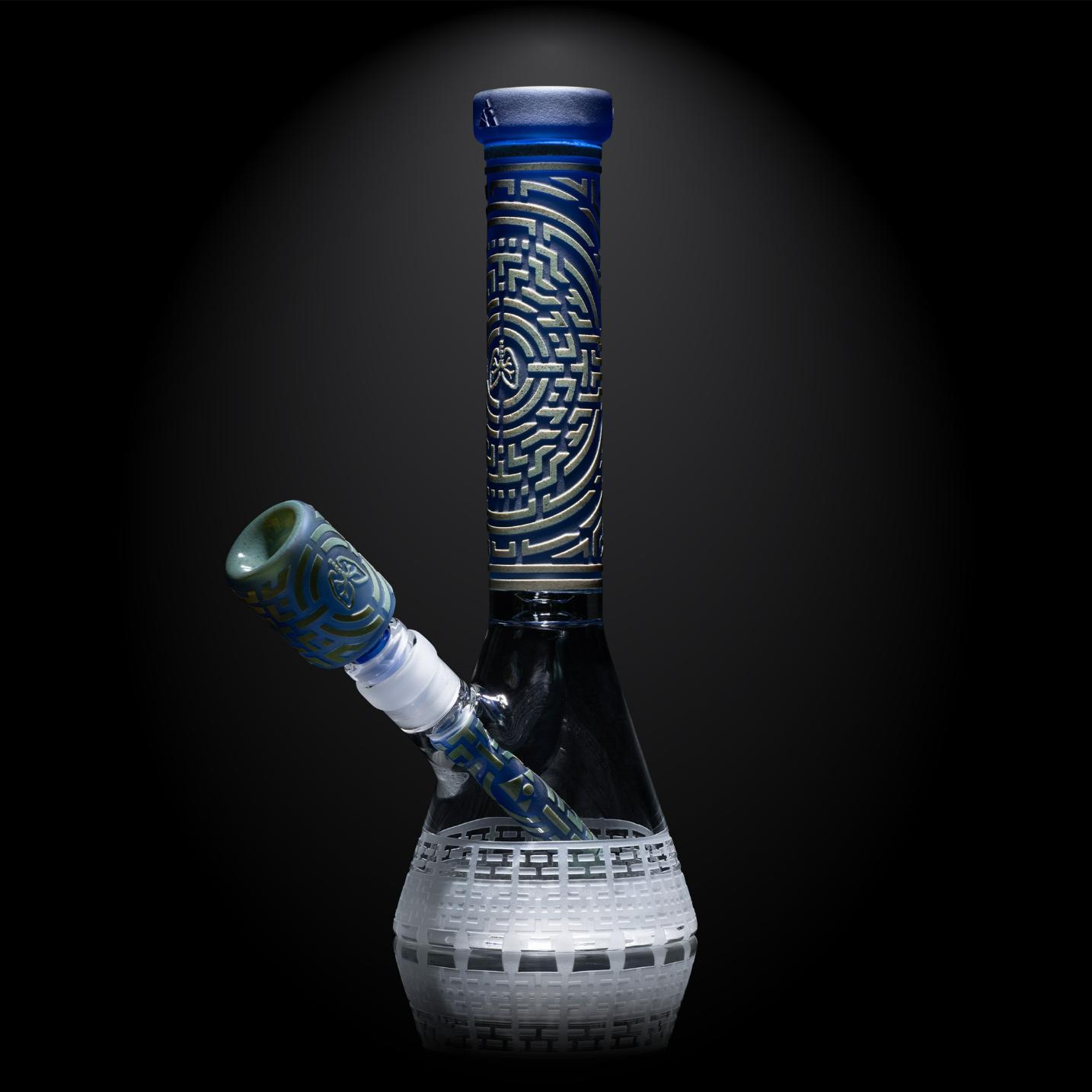 Light Blue Frit Oxidate 11 Glass Beaker Bong | MK 1209